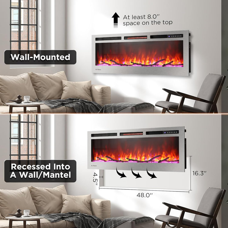 Symple Stuff Ballarat Infrared Electric Fireplace with Sound Crackling